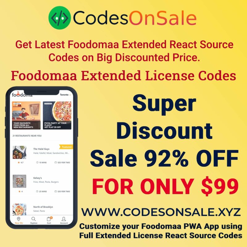Foodomaa Extended License Source Codes