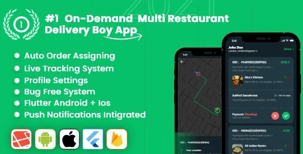 Delivery App - Multiple Restaurants Food Ordering Flutter App Mealup