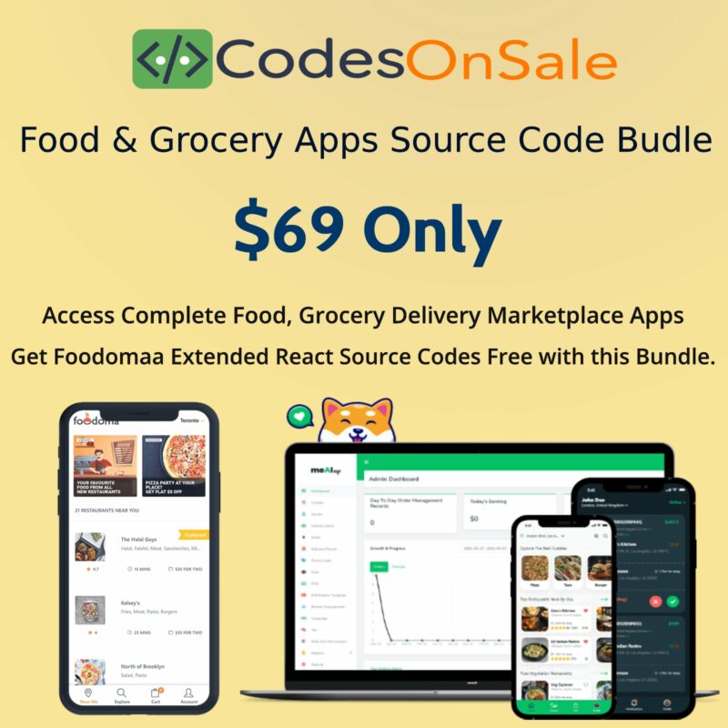 Food grocery mobile apps bundle