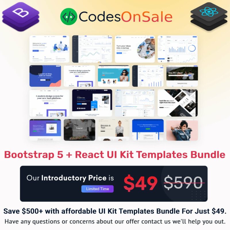 Bootstrap 5 React UI Kit Templates Bundle