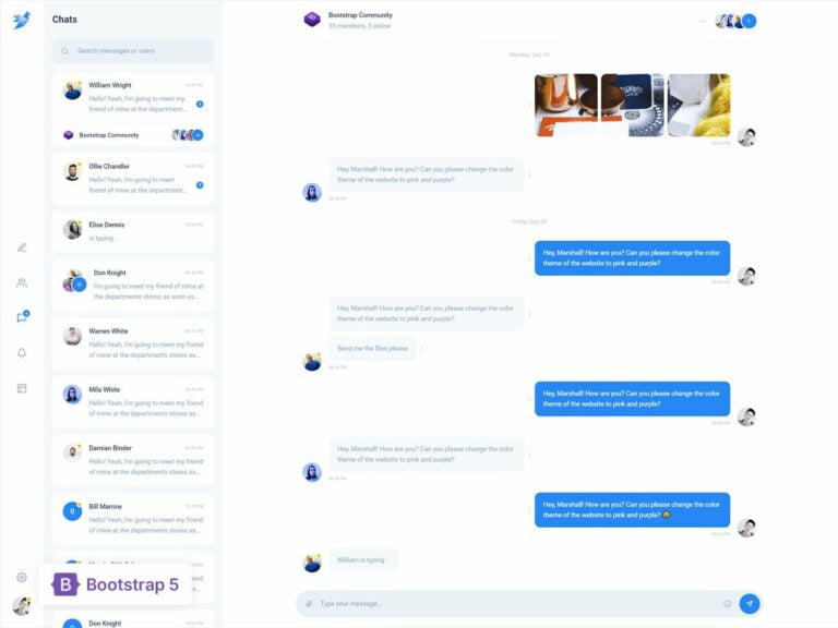 Messenger – Bootstrap 5 Chat template (Light/Dark) 