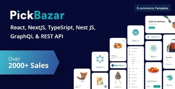 PickBazar React Ecommerce Template with React Hooks Next JS GraphQL REST API