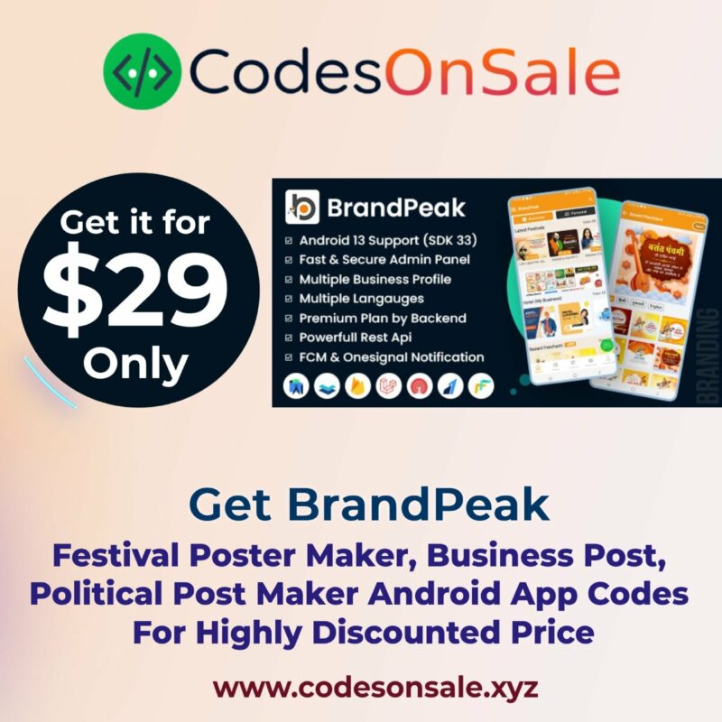 BrandPeak -Festival Poster Maker, Business Post, Political Post Maker-App