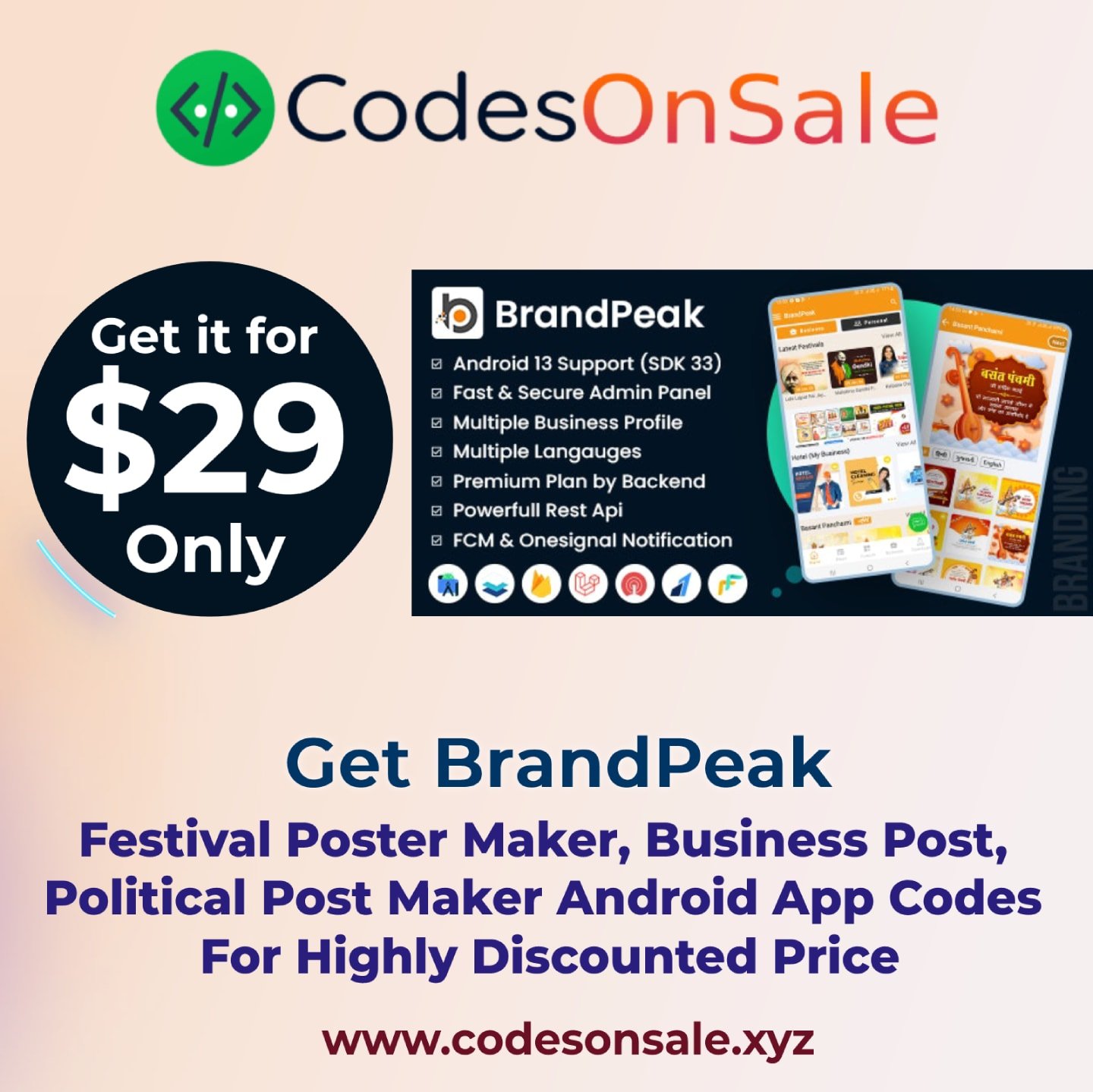 BrandPeak Festival Poster Maker Business Post Political Post Maker App