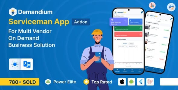 Demandium - Multi Provider On Demand, Handyman, Home service Apps $39 Exclusive Offer 4 Demandium Serviceman App