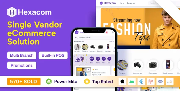 Hexacom eCommerce App with Website Admin Panel and Delivery boy app