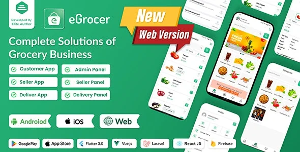 eGrocer - Multi Vendor Grocery Store eCommerce Marketplace Flutter App