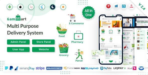 6amMart - Multivendor Food, Grocery, eCommerce, Parcel, Pharmacy delivery app-2.4