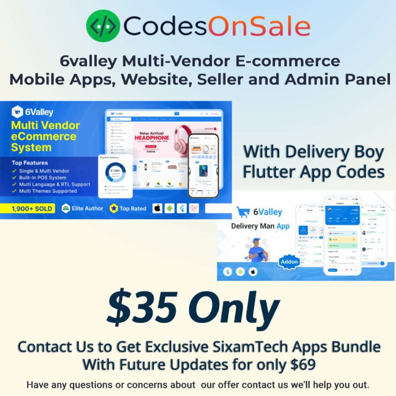 6valley MultiVendor eCommerce Mobile App Bundle