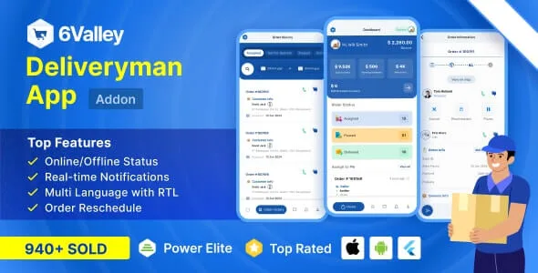 6Valley eCommerce - Delivery Man Mobile App