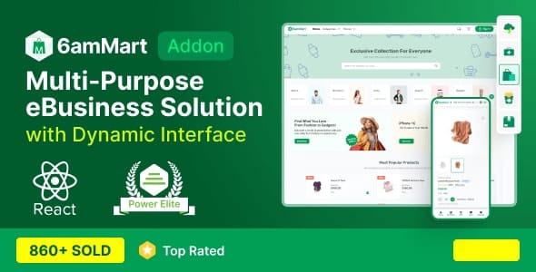 6amMart - Multivendor Food, Grocery, eCommerce, Parcel, Pharmacy Delivery App $49 Exclusive Offer 5 6amMart react user website