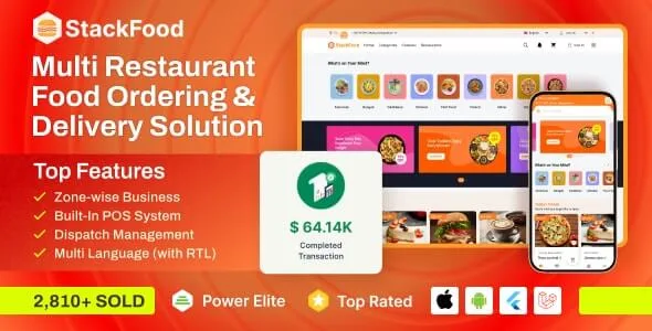 StackFood Multi Restaurant Food Delivery App with Laravel Admin and Restaurant Panel