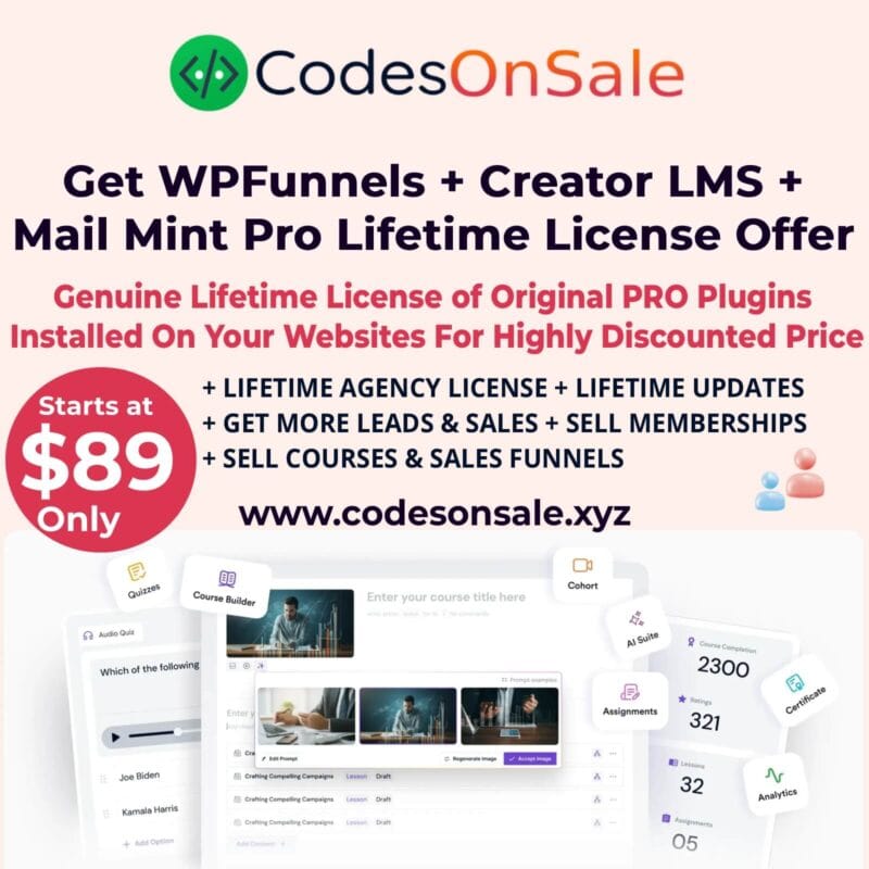 WPFunnels Mail Mint Creator LMS Pro Bundle