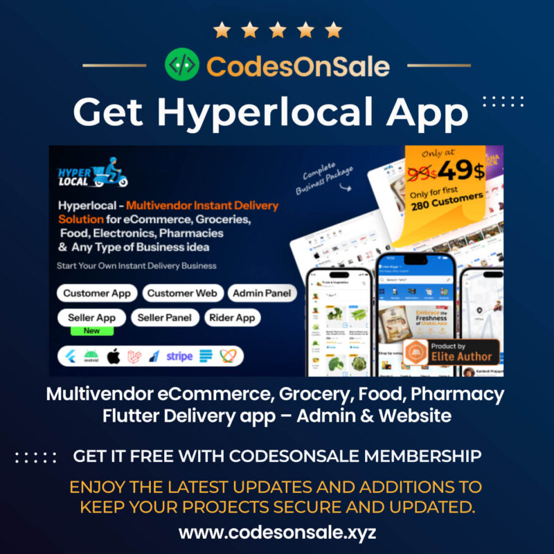 Hyperlocal – Multivendor eCommerce, Grocery, Food, Pharmacy Flutter Delivery app - Exclusive Deal - Image 2